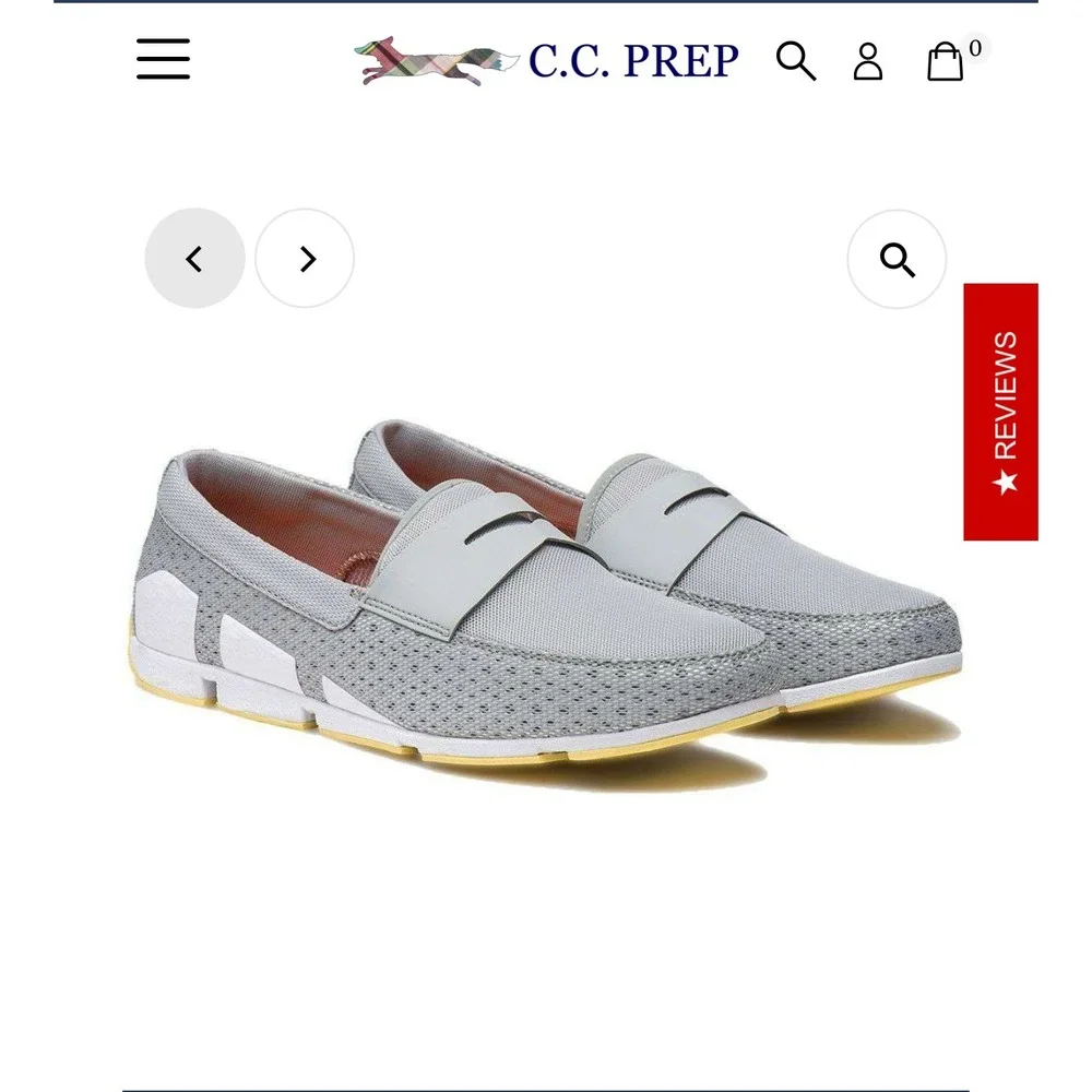 Swims Breeze Penny Loafer Mens Grey Mesh Slip On Boat Shoes 21243-597 Size 11
